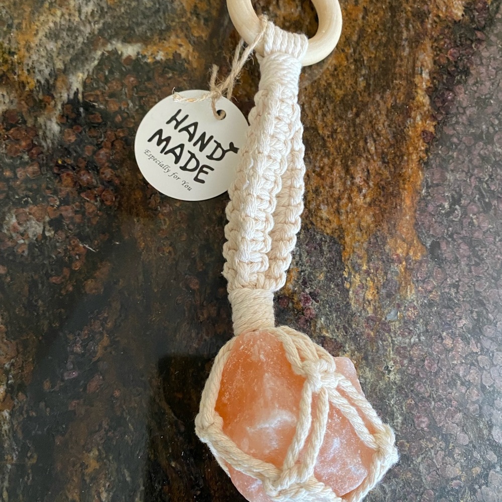 Himalayan Salt Macrame Wall Hanging Art Plant Holder